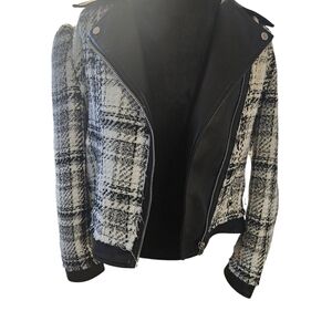 Plaid Black and White Women's Jacket